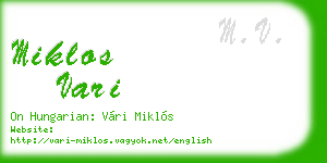 miklos vari business card