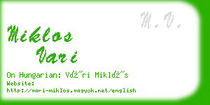 miklos vari business card